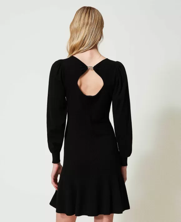TWINSET Milano Abito Corto Doppio Uso In Maglia Nero Fashion