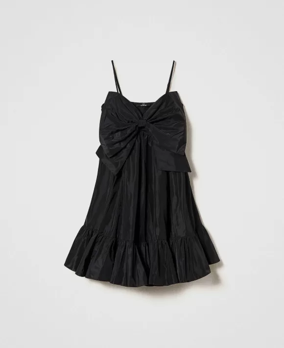 TWINSET Milano Abito In Taffet Con Fiocco Nero Store
