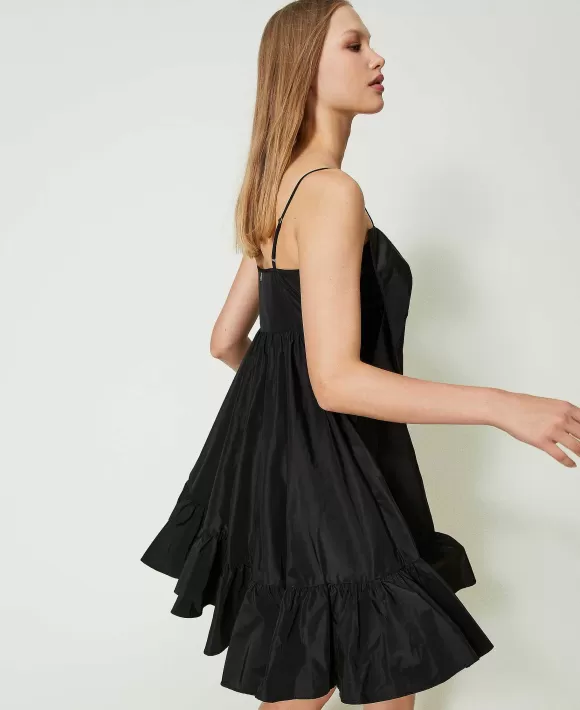 TWINSET Milano Abito In Taffet Con Fiocco Nero Store