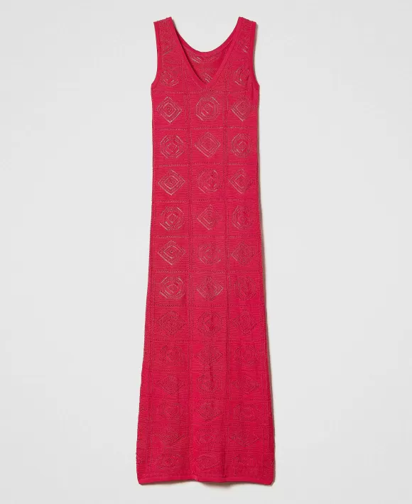 TWINSET Milano Abito Longuette In Maglia Fucsia Best