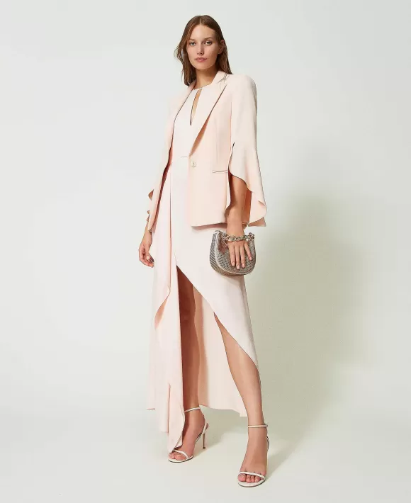 TWINSET Milano Abito Lungo Asimmetrico In Raso Rosa Outlet