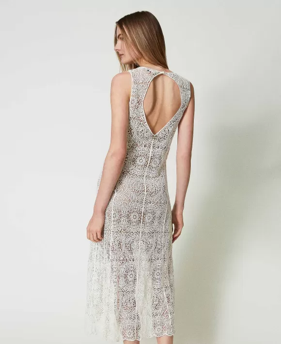 TWINSET Milano Abito Lungo Crochet Bianco Online