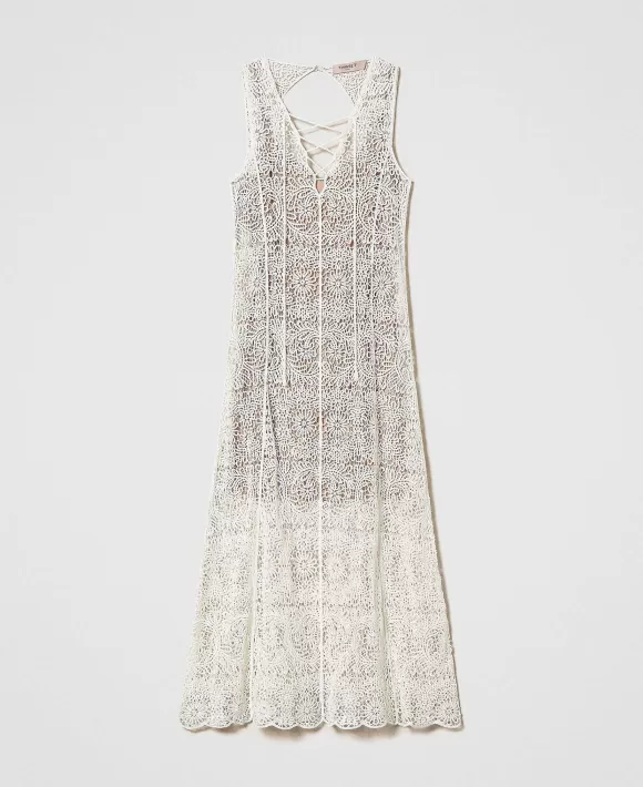 TWINSET Milano Abito Lungo Crochet Bianco Online
