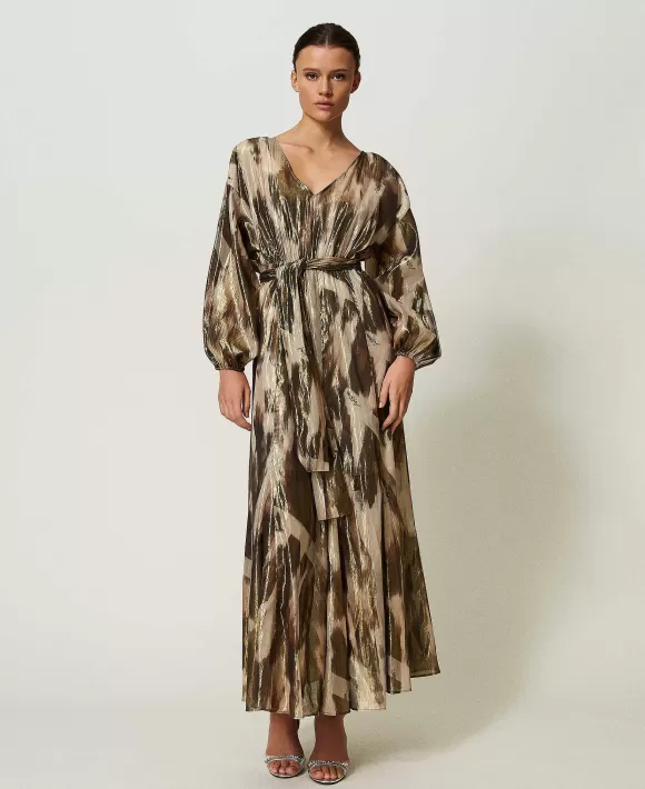 TWINSET Milano Abito Lungo In Voile Stampato Fantasia Cheap
