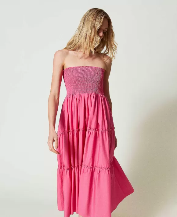 TWINSET Milano Abito-Gonna In Popeline Fucsia Flash Sale