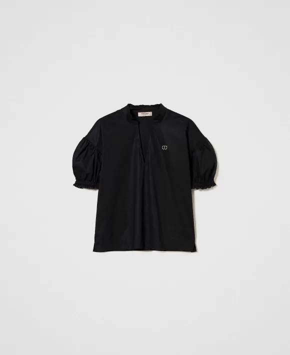 TWINSET Milano Blusa In Popeline Con Oval T Nero Best Sale