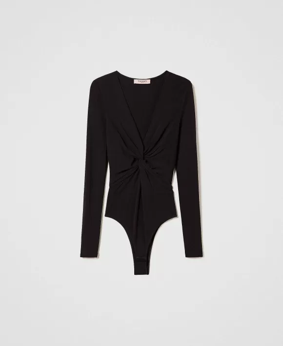 TWINSET Milano Body A Maniche Lunghe Con Nodo Nero Cheap
