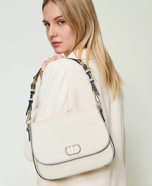 TWINSET Milano Borsa A Doppia Tracolla Con Patta E Oval T Bianco Cheap