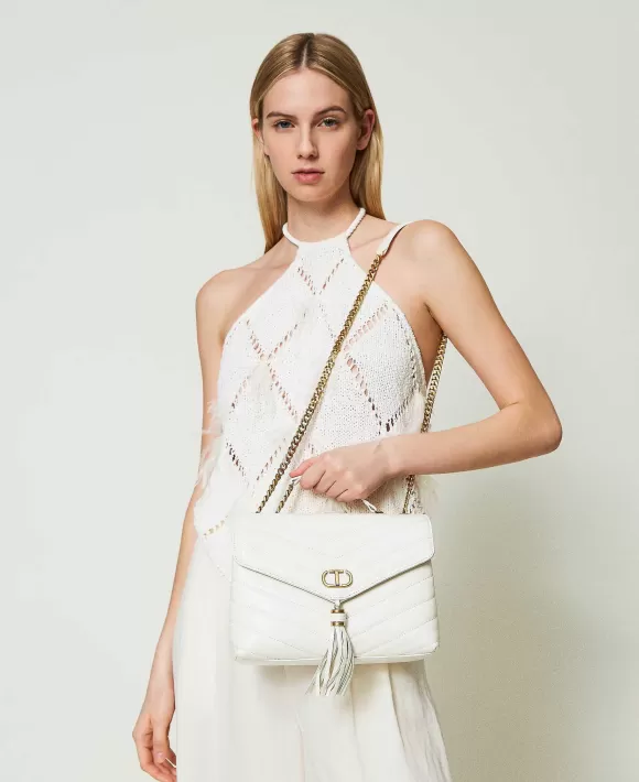 TWINSET Milano Borsa A Tracolla 'Dreamy' In Pelle Bianco Hot