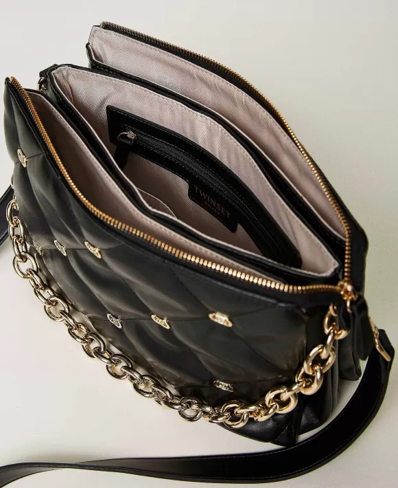 TWINSET Milano Borsa A Tracolla 'Via Manzoni' Grande Con Borchie Nero Cheap