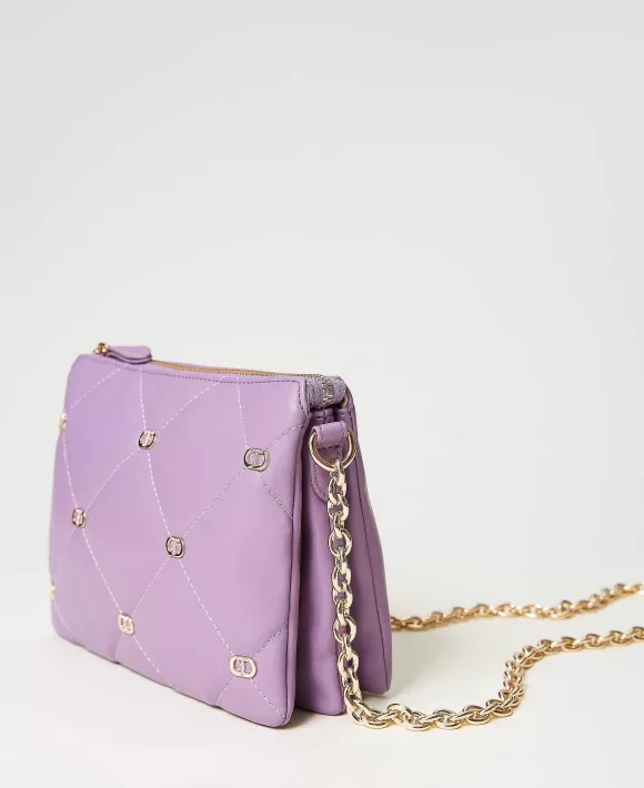 TWINSET Milano Borsa A Tracolla 'Via Manzoni' Media Con Borchie Viola Flash Sale