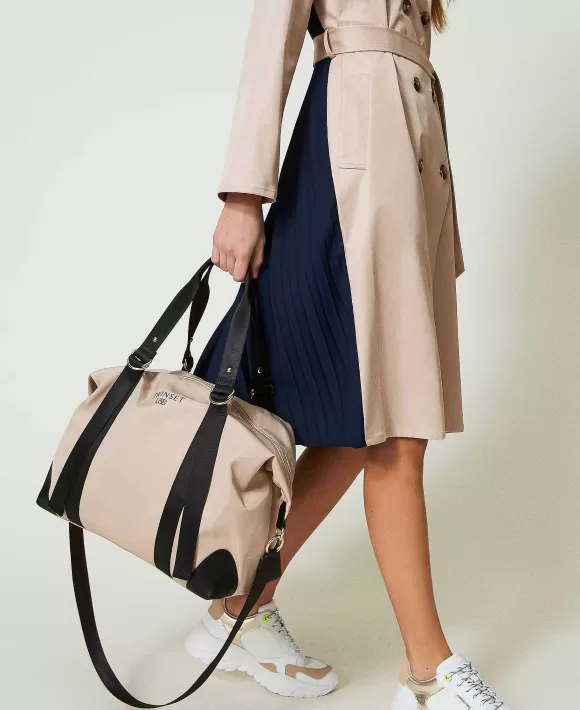 TWINSET Milano Borsa Bicolore Con Logo Beige Discount