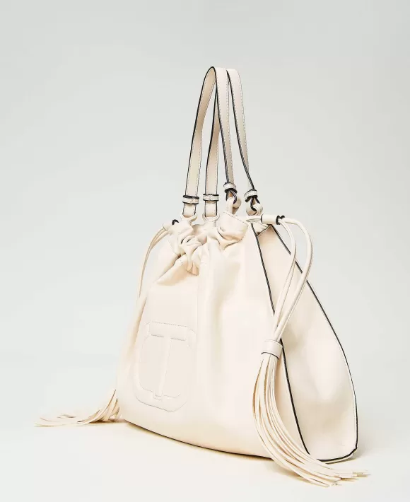 TWINSET Milano Borsa Hobo Con Oval T E Coulisse Con Nappe Beige Fashion