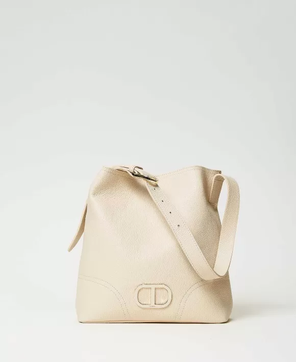 TWINSET Milano Borsa Hobo 'New York' In Pelle Beige Shop