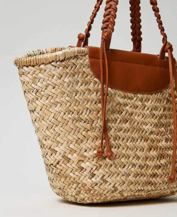 TWINSET Milano Borsa Shopper In Paglia Intrecciata Marrone Shop