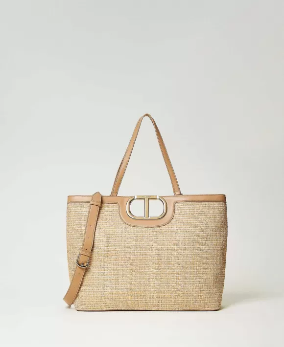 TWINSET Milano Borsa Shopper 'Lila' Con Manico Oval T Beige Discount