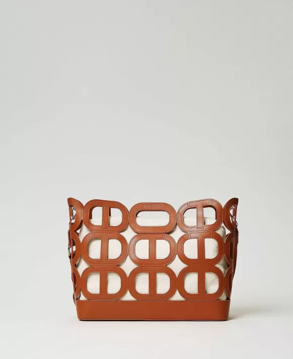 TWINSET Milano Borsa Shopper 'Lila' Traforata Con Oval T Marrone Shop