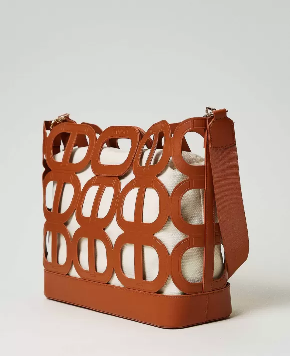 TWINSET Milano Borsa Shopper 'Lila' Traforata Con Oval T Marrone Shop