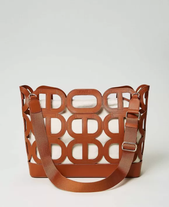 TWINSET Milano Borsa Shopper 'Lila' Traforata Con Oval T Marrone Shop