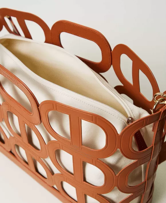 TWINSET Milano Borsa Shopper 'Lila' Traforata Con Oval T Marrone Shop