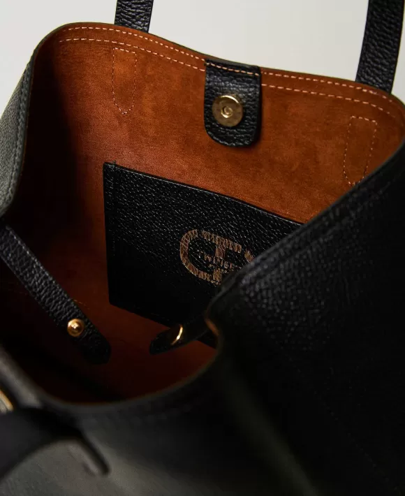 TWINSET Milano Borsa Shopper 'New York' In Pelle Nero Best Sale