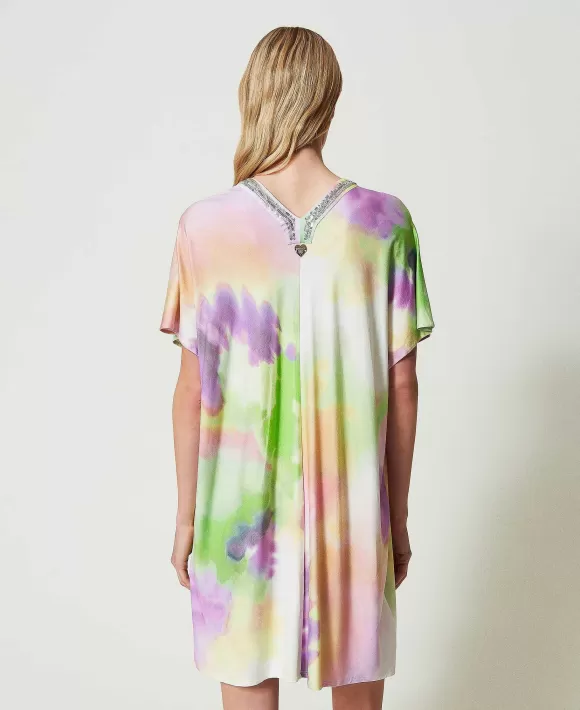 TWINSET Milano Caftano A Stampa Tie-Dye Con Paillettes Fantasia Fashion