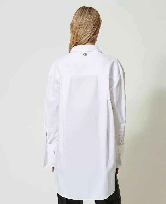 TWINSET Milano Camicia Over Con Polsini Rimovibili Bianco Shop