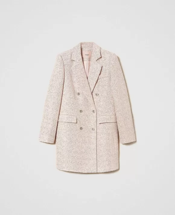 TWINSET Milano Cappotto In Boucl Lurex Rosa Discount