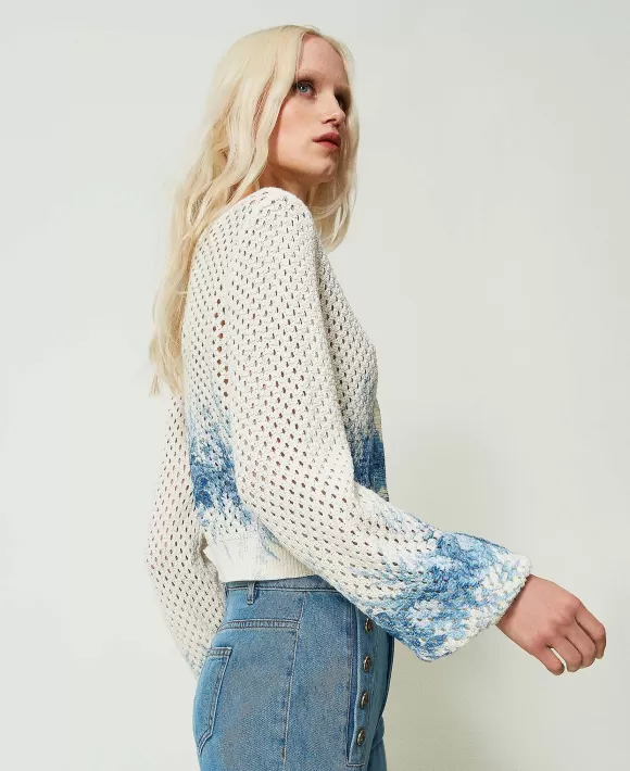 TWINSET Milano Cardigan A Rete Con Stampa A Fiori Fantasia Clearance