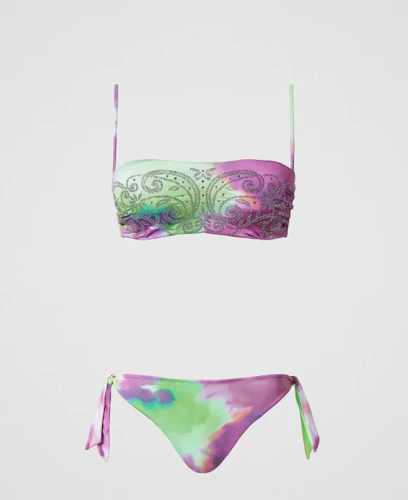 TWINSET Milano Fascia Da Bagno E Tanga Tie-Dye Fantasia New