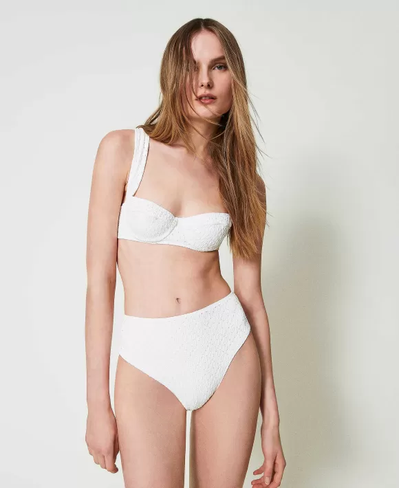 TWINSET Milano Ferretto Da Mare E Slip Con Ricamo Sangallo Bianco Hot