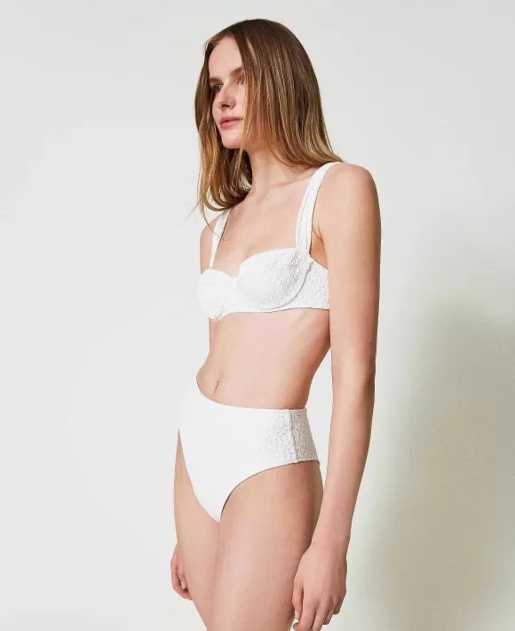 TWINSET Milano Ferretto Da Mare E Slip Con Ricamo Sangallo Bianco Hot