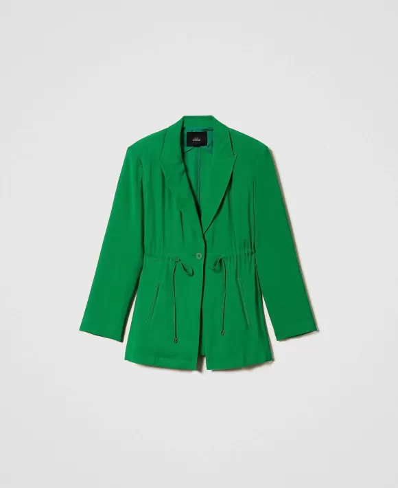 TWINSET Milano Giacca Blazer Con Coulisse Verde Best