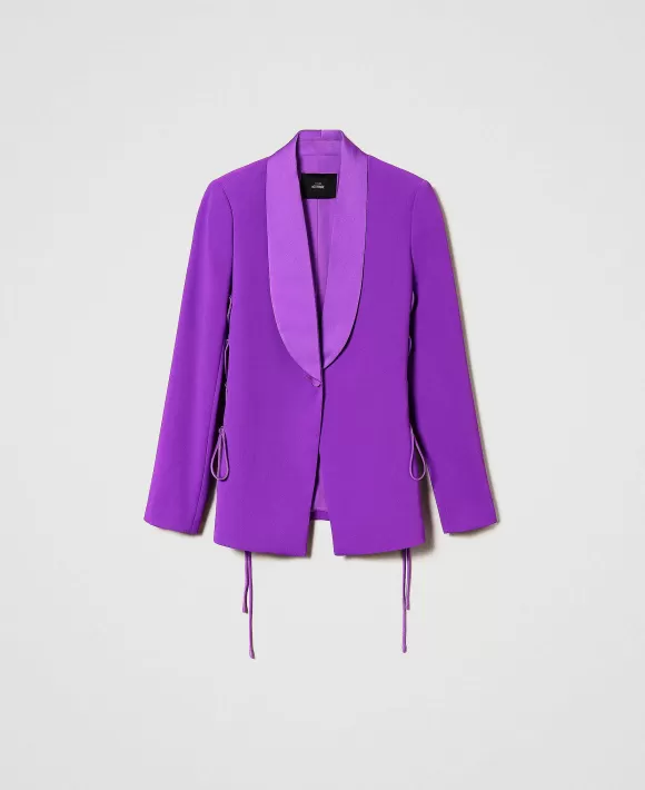 TWINSET Milano Giacca Blazer Con Coulisse Viola Store