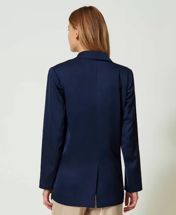 TWINSET Milano Giacca Blazer In Raso Blu Best