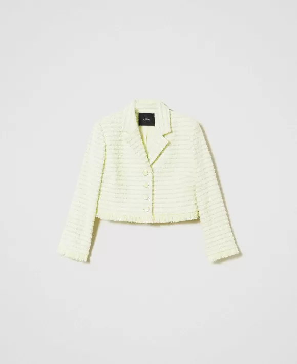 TWINSET Milano Giacca In Boucl Con Frange Giallo Best Sale