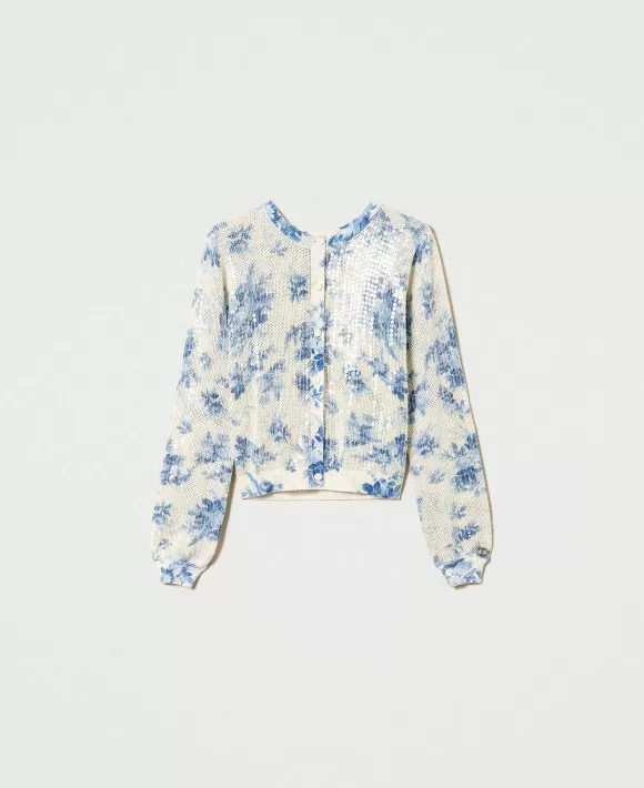 TWINSET Milano Giacca In Maglia A Fiori Con Paillettes Fantasia Clearance