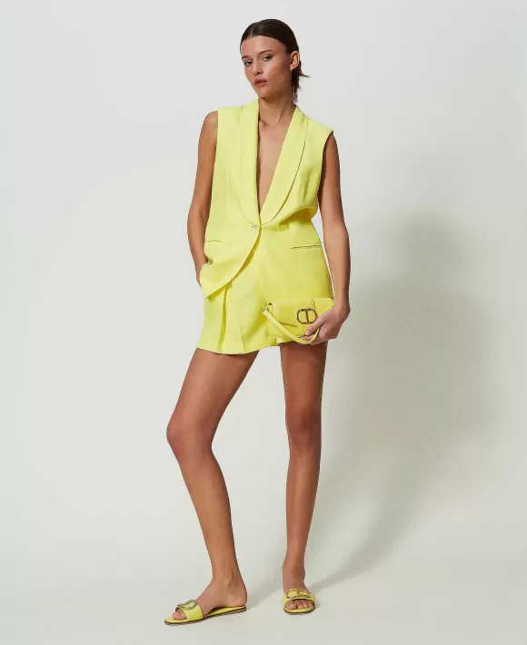 TWINSET Milano Gilet In Misto Lino Giallo Sale