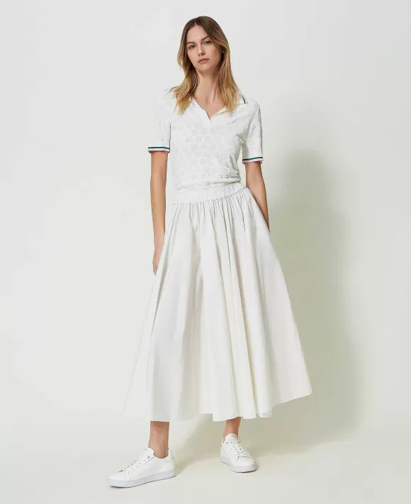 TWINSET Milano Gonna Lunga In Taffet Bianco Cheap