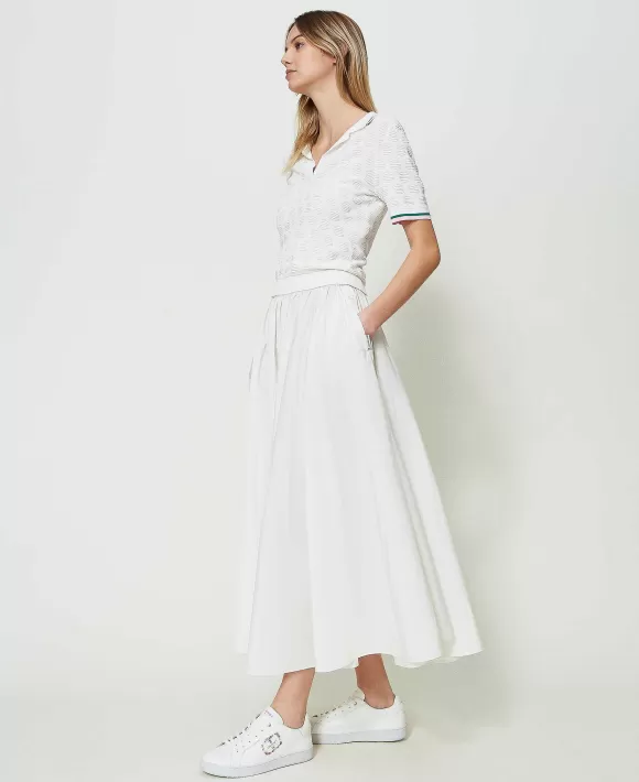 TWINSET Milano Gonna Lunga In Taffet Bianco Cheap