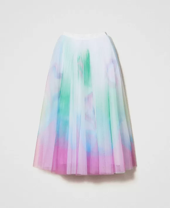 TWINSET Milano Gonna Myfo In Tulle Con Stampa Piazzata Fantasia Store