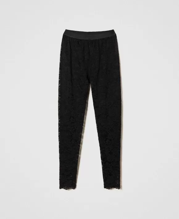 TWINSET Milano Leggings In Pizzo Macram Nero Cheap