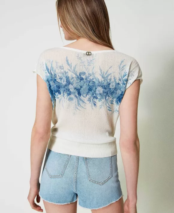 TWINSET Milano Maglia A Costine Con Stampa A Fiori Fantasia Clearance