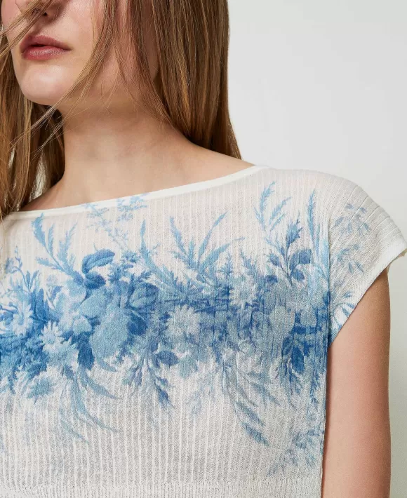 TWINSET Milano Maglia A Costine Con Stampa A Fiori Fantasia Clearance
