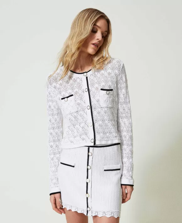 TWINSET Milano Minigonna A Costine Con Bottoni Bianco Outlet