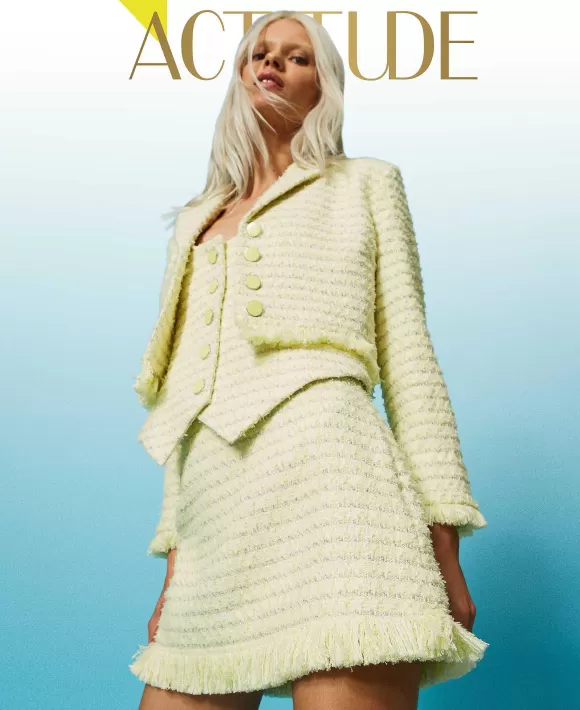 TWINSET Milano Minigonna In Boucl Con Frange Giallo Online