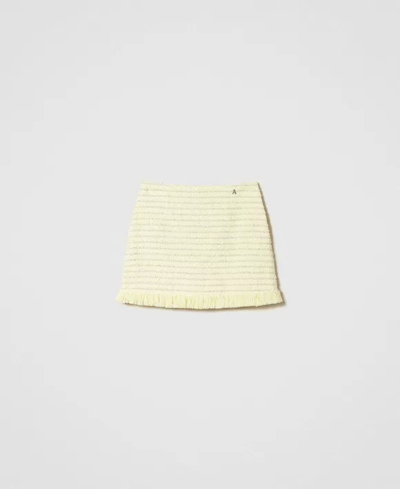 TWINSET Milano Minigonna In Boucl Con Frange Giallo Online