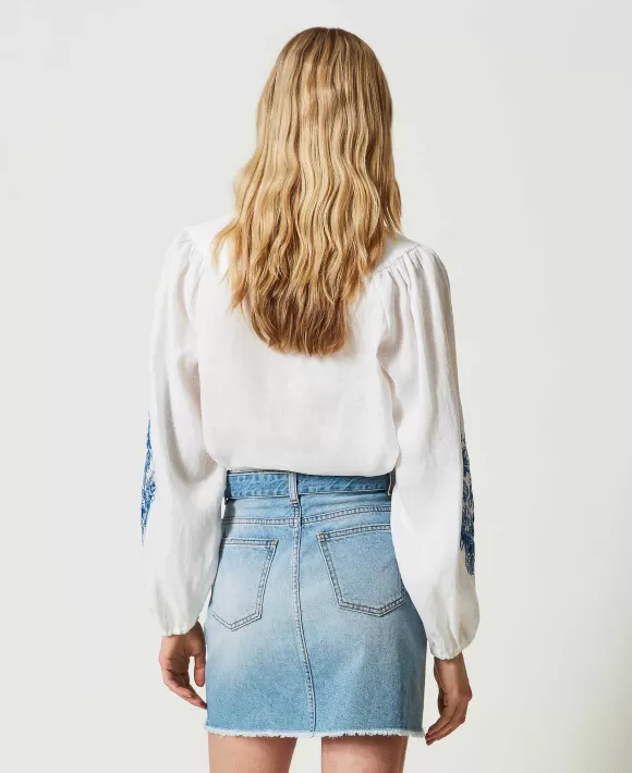 TWINSET Milano Minigonna In Jeans Con Cintura Oval T Blu Cheap