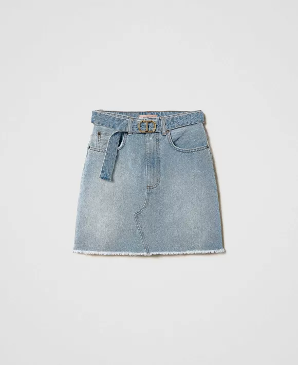 TWINSET Milano Minigonna In Jeans Con Cintura Oval T Blu Cheap