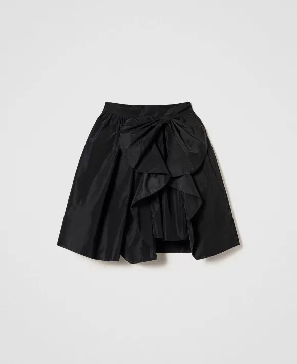 TWINSET Milano Minigonna In Taffet Con Fiocco Nero Clearance